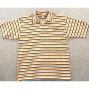 Reactor + Polo Shirt Mens Extra Large Blue Orange Beach French Terry Cloth New *